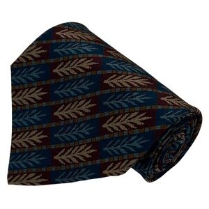 Giorgio Armani Cravatte Brown Gold Blue Made in Italy Silk Necktie Tie